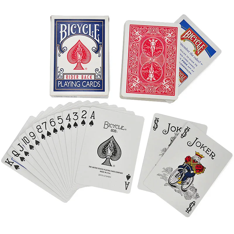 2 шт./компл. покерный синего и красного цветов, велосипедные Волшебная регулярные игральные карты Райдер назад Стандартный палубы волшебную уловку 808 герметичный палубы