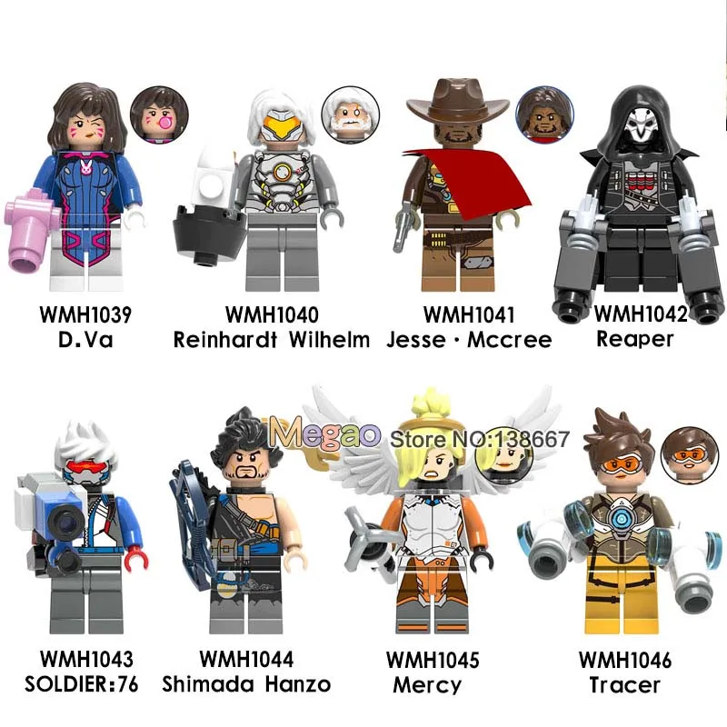 Игровой блок D.Va Reinhardt Wilhelm Jesse.Mccree симада хензо Солдат 76 цифр детские игрушки |