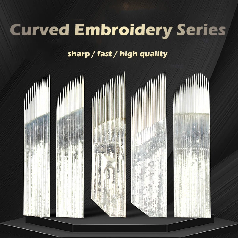 

100 pcs curved embroidery series Permanent Makeup Eyebrow Tatoo Blade Microblading Needles For 3D Embroidery Manual Tattoo