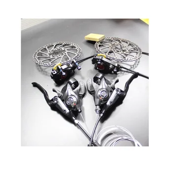 

New Bicycle Derailleurs Conjoined Dip 21 / 24 Speed Shift Lever Front Rear Hydraulic Oil Disc Brake Lever With Disc Brake Rotor