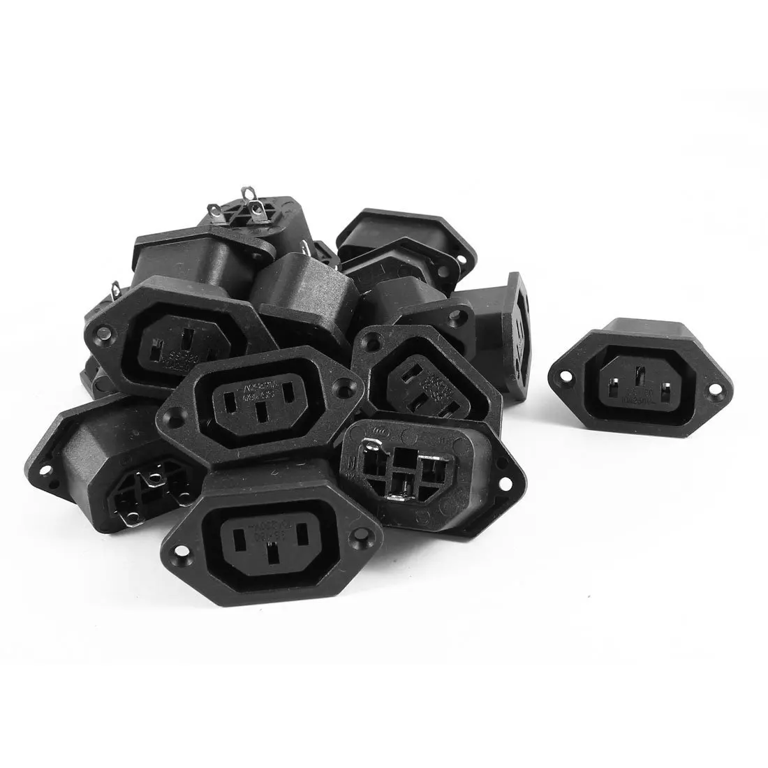 

19 Pcs IEC-320 C13 Female PCB Mount Panel Power Socket Black