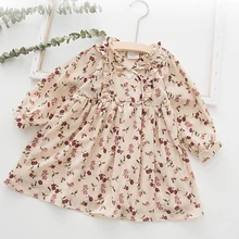 2019 New Spring Autumn Kids Dresses For Girls Love Flower Print Princess Dress For Girl Cotton Birthday Party Kids Dress Clothes flower girls dress the princess dress for girls 3d cotton fabric party dresses kids vase print vest royal clothing 4y 14y