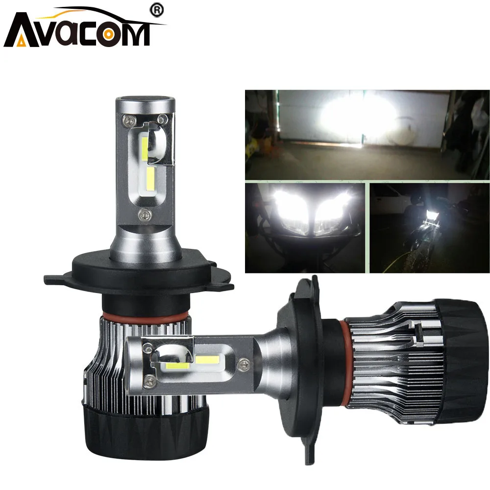 

Avacom 2 Pieces LED H4 HS1 Motorcycle Headlights Bulbs 12V 60W 6500K 10000Lm H7 H11 LED Lights For Motorbike Scooter Moto