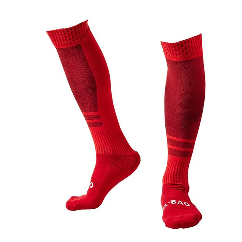 Взрослые профессиональные мужские носки для футбола, чулки, спортивные носки, Хлопковые гольфы, дышащие впитывающие носки для бега - Цвет: Red