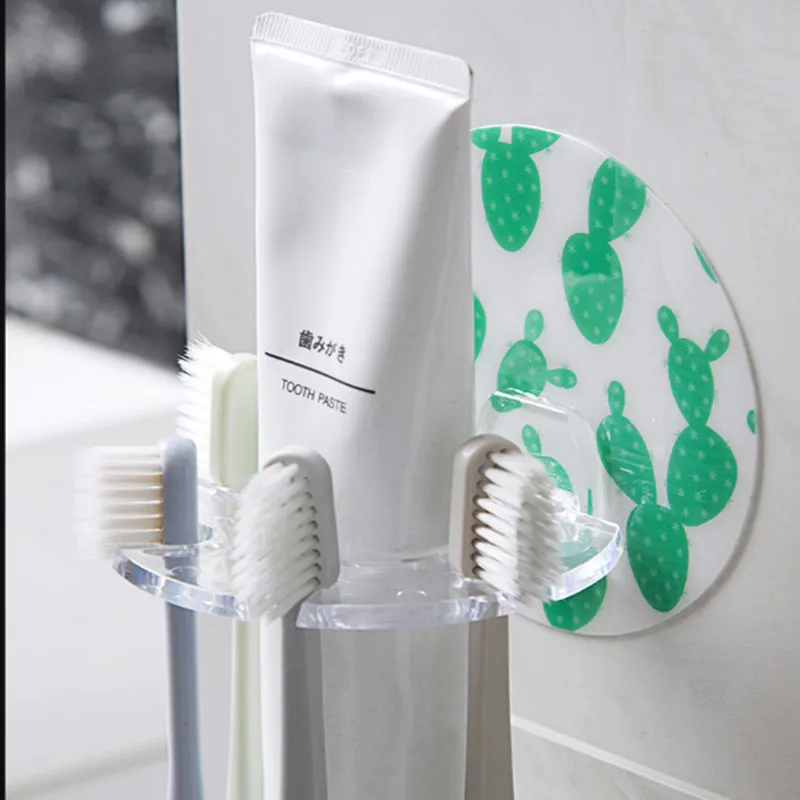 1 قطعة الصبار حامل فرشاة الأسنان البلاستيكية معجون الأسنان تخزين الرف ماكينة حلاقة فرشاة أسنان موزع الحمام المنظم اكسسوارات