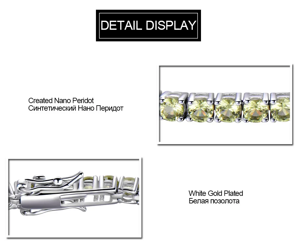 UMCHO создан нано перидот драгоценный камень ювелирные изделия Твердые Настоящее серебро 925 пробы браслеты и браслеты для женщин романтические подарки на день рождения