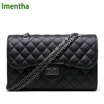 2017 black women shoulder bags party crossbody chain bag plaid handbag quilted sac a main femme women leather handbags