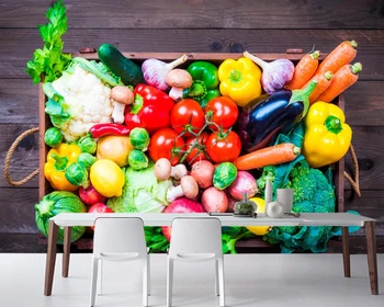 

Papel de pared all kinds of Vegetables Food 3d wallpaper,living room kitchen restaurant fast food shop bar paper home decor