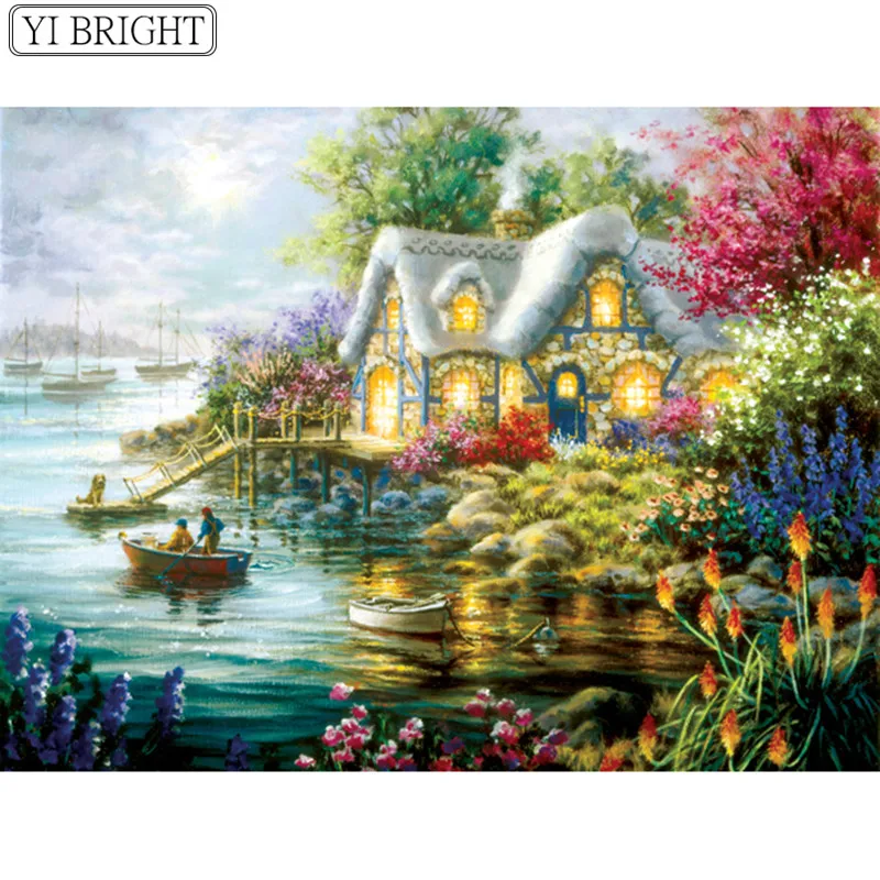 

5D DIY Full Square Diamond Painting Cross Stitch Beautiful scenery 3D Diamond Embroidery Rhinestone Mosaic Home Decoration WHY