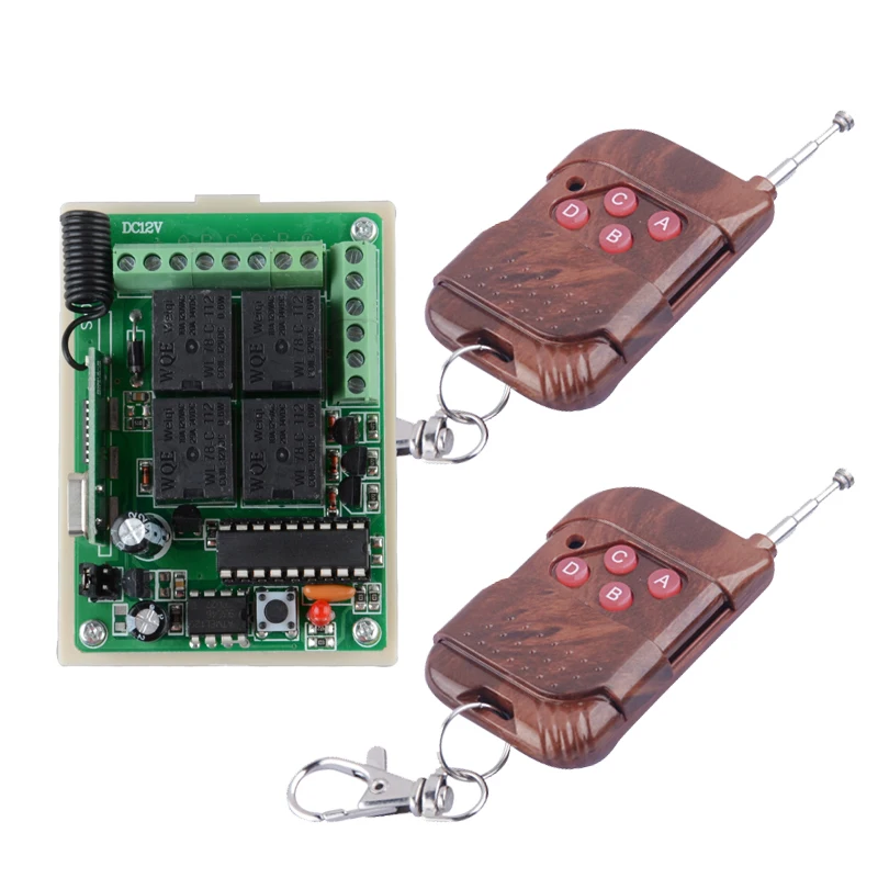 

Home Smart DC 12V 10A 4CH RF Wireless Remote Control Radio Controller/Switch 433M Transmitte Receiver push button switch