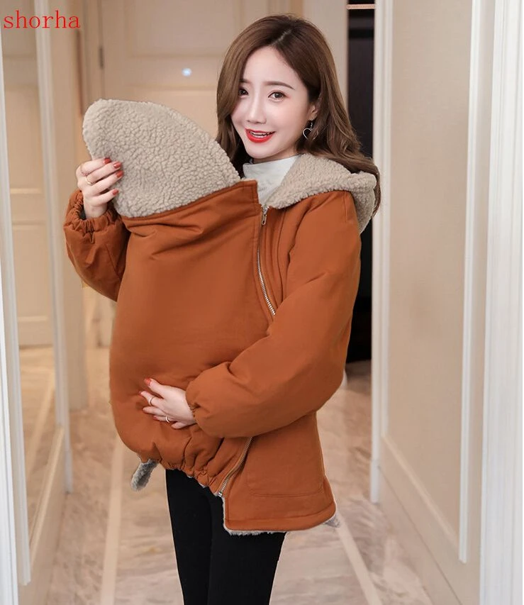 Hiver Maternite Manteau D Exterieur Porte Bebe Kangourou Veste Vetements Pour Femme Enceinte Epaissir Polaire Grossesse Aliexpress