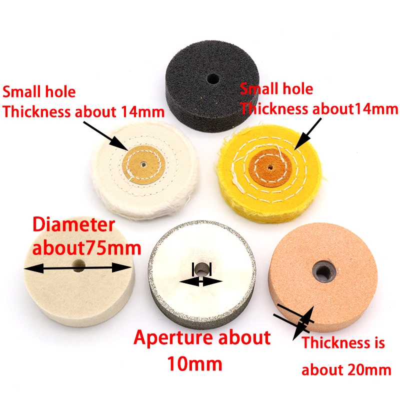 1Pcs 75Mm Nylon/Fiber/Wol Polijstschijf Buffing Buffer Pad Slijpen Stone Disc Jade Gepolijst Schurende gereedschap Voor Metaalbewerking