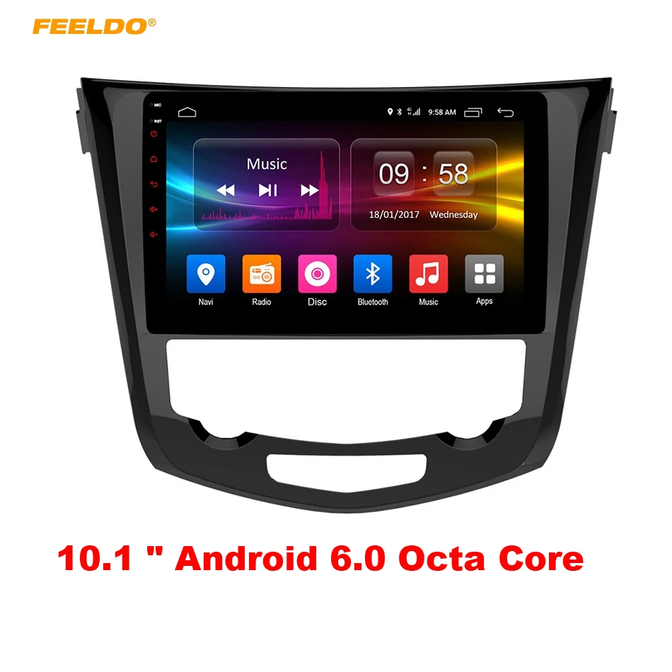 Feeldo 10.1 дюймов Android 6.0 (64bit) восьмиядерный DDR3 2 г/32 г/FDD 4 г для Nissan X-Trail 2013-2016 автомобильный DVD GPS Радио головное устройство