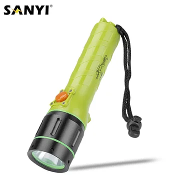 

Sanyi Professional Diving Flashlight 2 Modes Torch XML T6 LED Underwater Rechargeable Diving linternas Waterproof Hunting Light