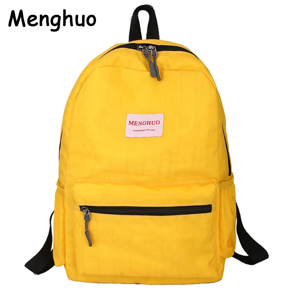 2017 Menghuo Simple Nylon Ultlight Female Backpack for Women School Bag