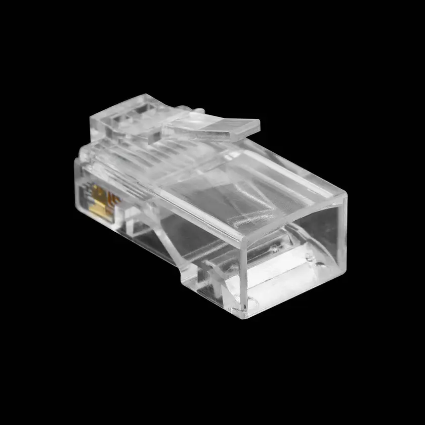 Дропшиппинг новинка 100 шт. кристальная головка RJ45 CAT5 CAT5E модульный разъем позолоченный сетевой разъем