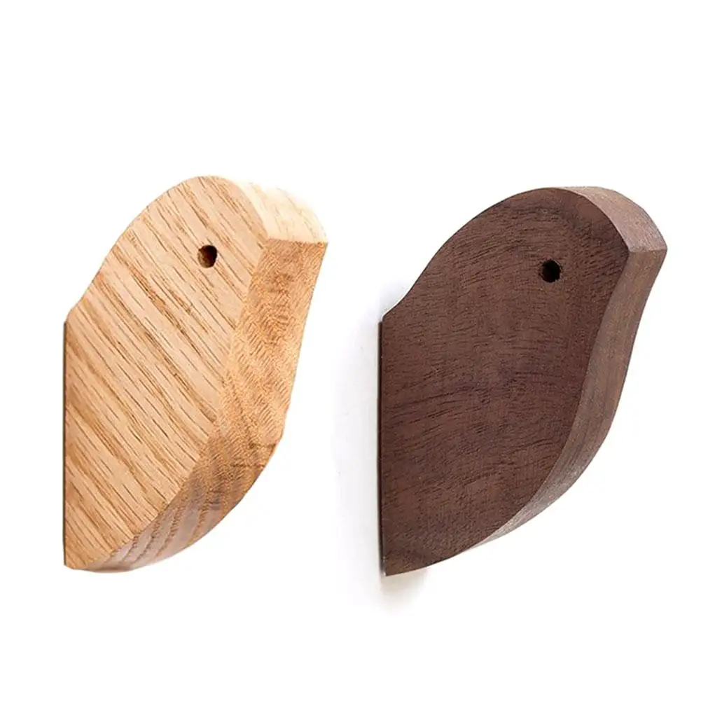 Wall Hooks Bird Shaped Hook Solid Wooden 3D Creative Cute Wall Hanger
