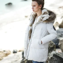Натуральное меховое пальто, Женское зимнее толстое теплое меховое пальто, натуральный мех енота, мех кролика, подкладка, пуховик с капюшоном, съемный 0713N