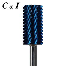 Синий большой баррель ногтей сверло крупной зернистости для электрическая машинка для маникюра машина