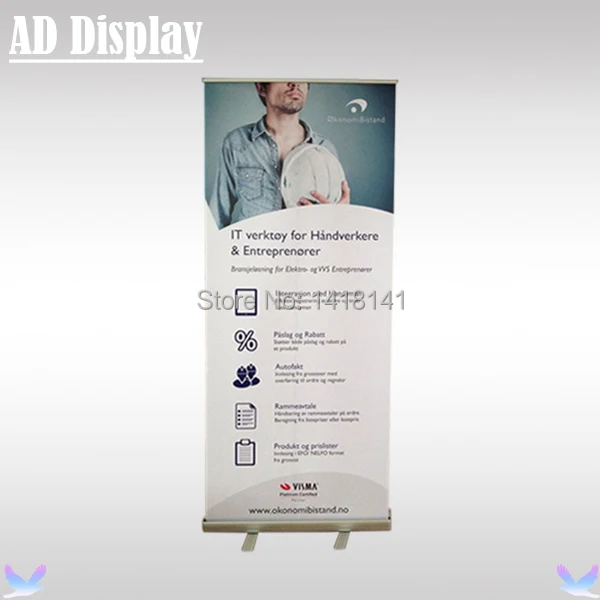 80*200cm Advertising Aluminum Telescopic Roll Up Screen Banner Stand