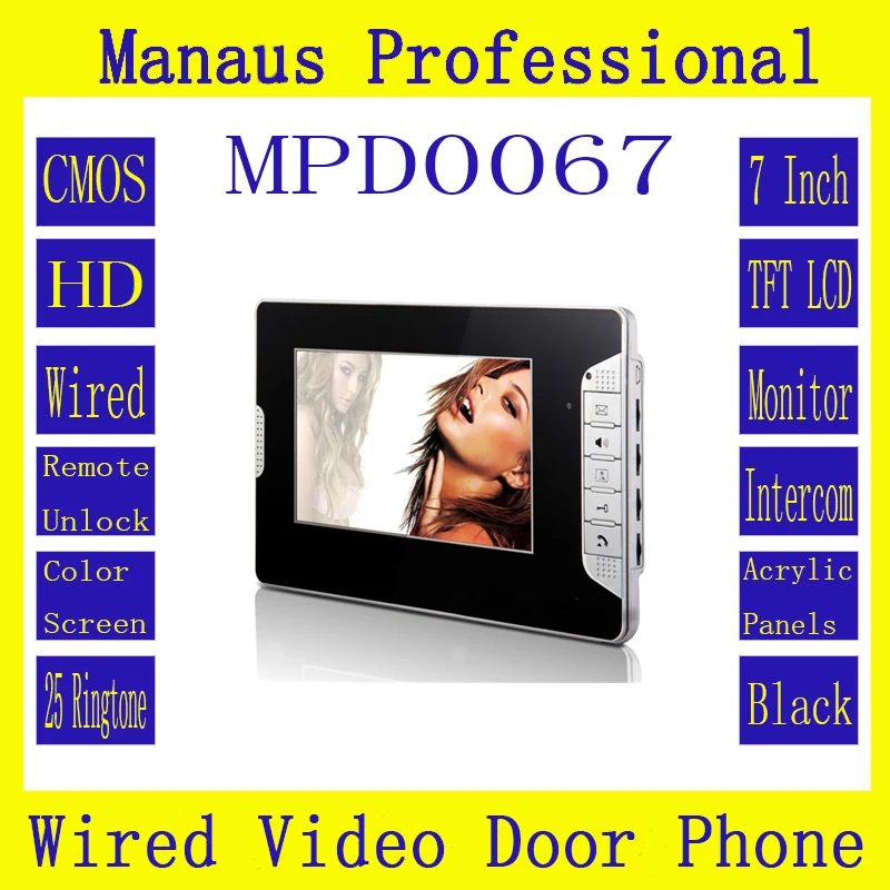 

High Quality 7 inch Digital Color TFT LCD Wired Indoor Monitor Video Intercom Doorphones Remote Network Smart Home Building D67b