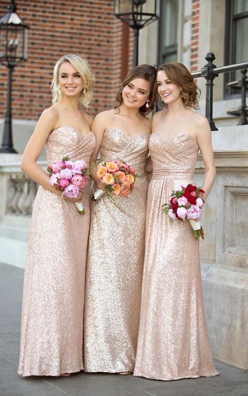 gold sequin maid of honor dress