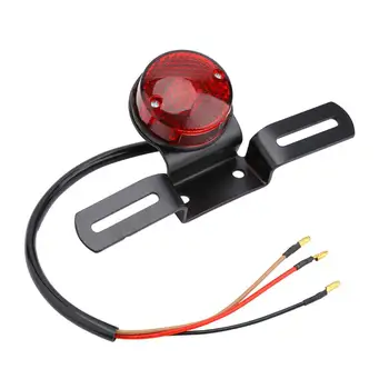

LumiParty Universal Round Motorcycle LED Brake Rear Tail Light License Plate Mount Holder Lamp Brake Stop Signal Lights r20