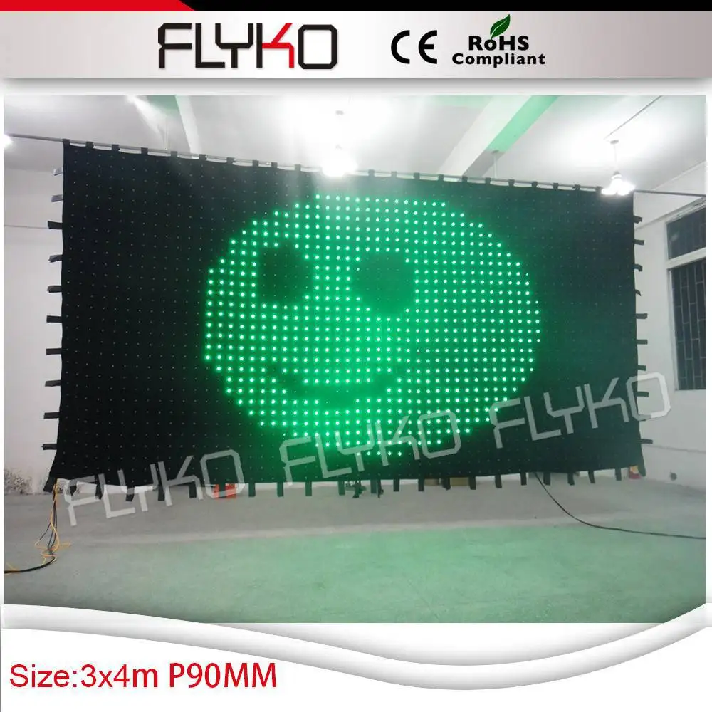 3x4 m P9 DMX контроллер ткань сценический фон видео светодиодный экран