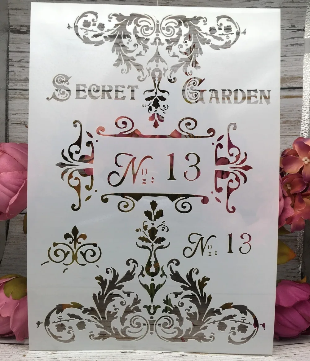 A4 Secret Garden DIY наслоения Трафареты настенная живопись записки окраска тиснильный альбом декоративная открытка шаблон