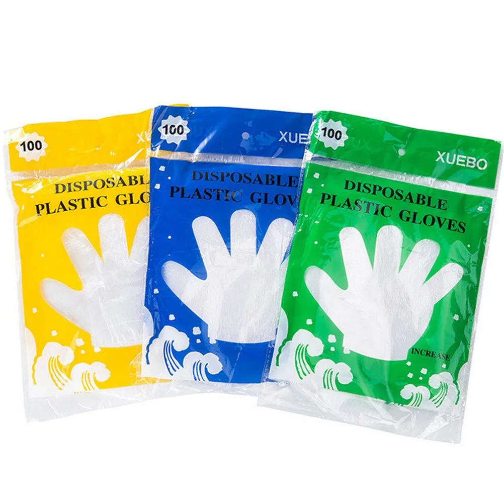 100Pcs Plastic Eco friendly Disposable Gloves One off Plastic Gloves