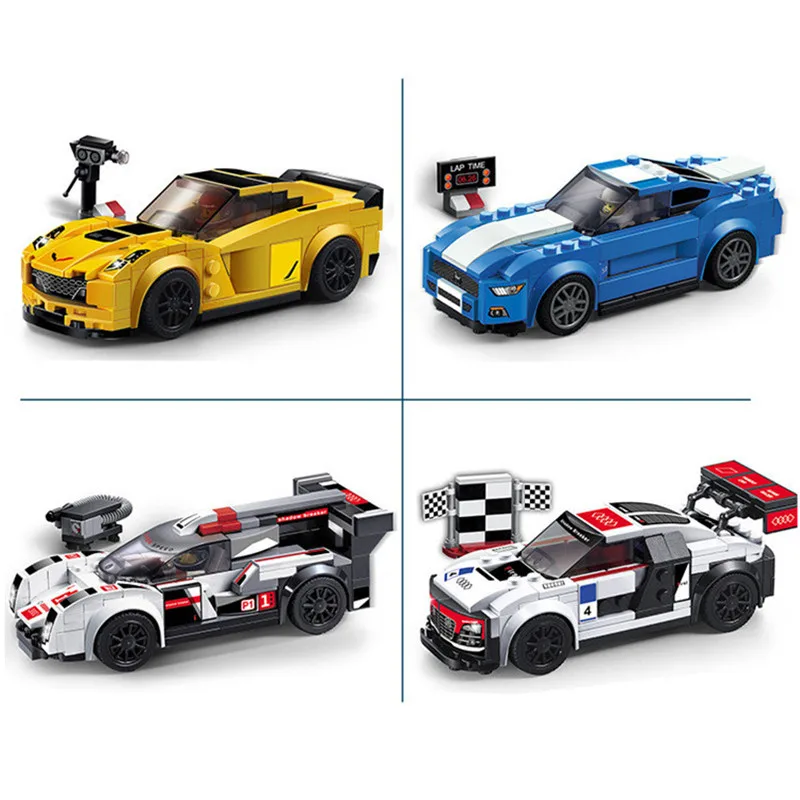 Comprare VELOCITÀ CHAMPIONS Z06 GT R18 R8 Super Racers Supercar Auto Da Corsa Building Blocks Set Classic Modello di Giocattoli Per Bambini Per I Bambini regalo