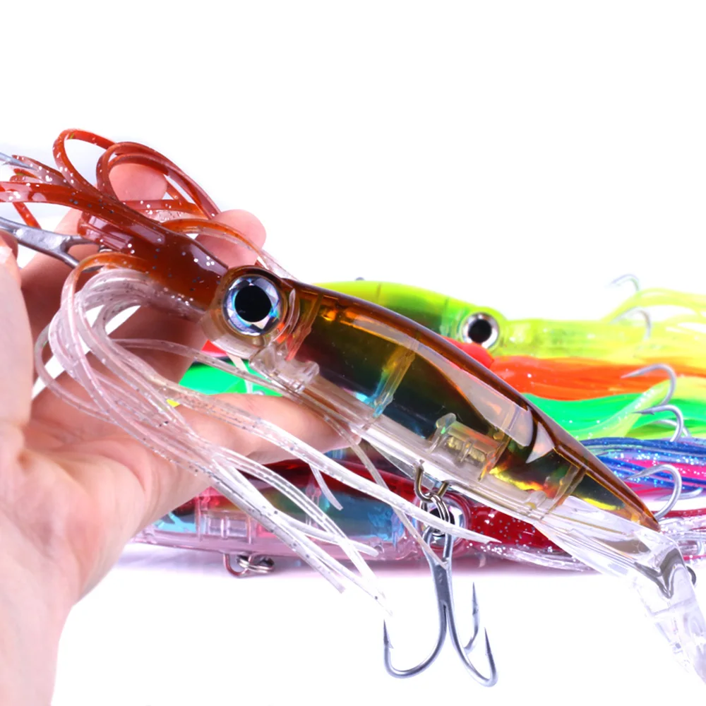 

14cm / 40g Fishing Lures 5 Types Bionic Baits Artificial Hard Squid Skirts Octopus Trolling Baits With Hook Rig Fishing Tackle