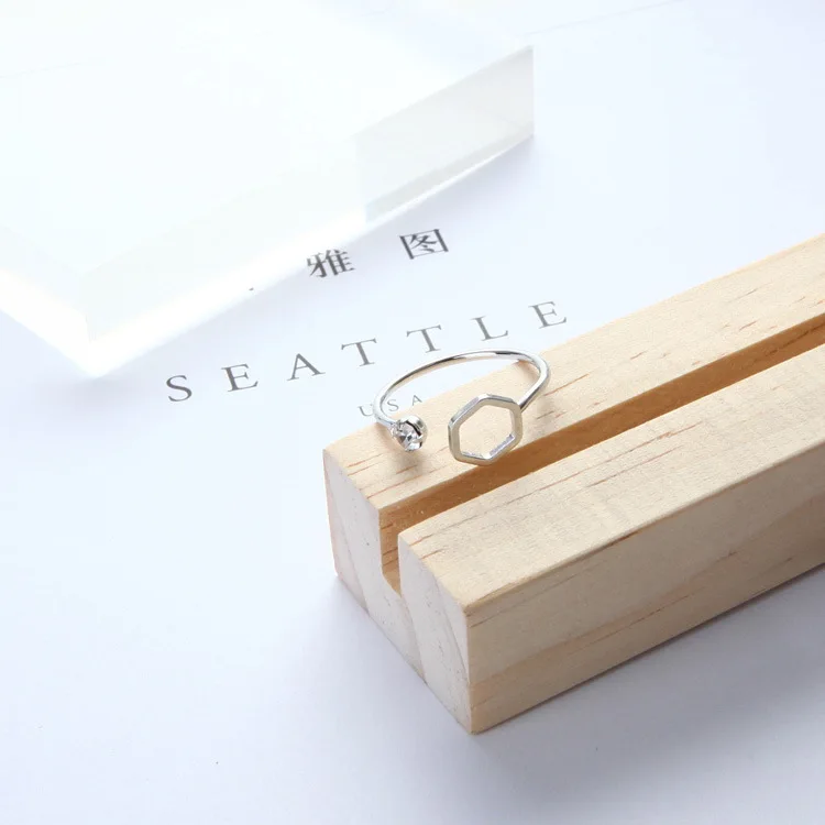 Punk Fashion 2018 New Ring Simple Geometric Polygon Triangle Square Open Crystal Lady Wholesale Sales Ring Rings For Women - Image 3
