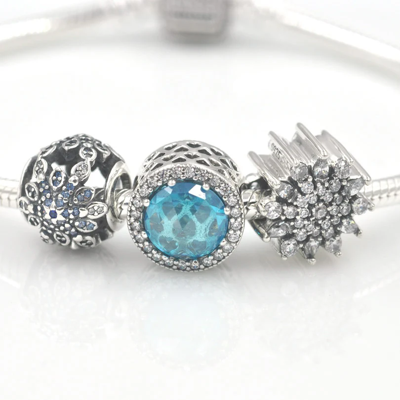 

2015 New Original 925 Sterling Silver Winter Wonderland DIY Jewerly Sets Charm Beads Fits Pandora charms Bracelet