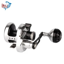 25 кг полная металлическая соленая вода медленная отжимная Рыболовная катушка 6,1: 1 9+ 2BB Морская Лодка барабан колесо для троллового лова влево/вправо, синий/черный
