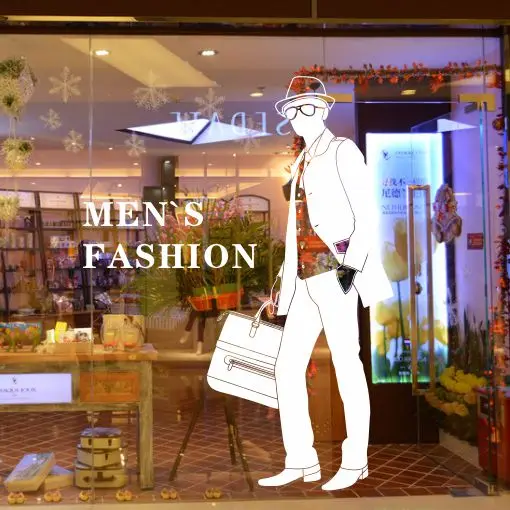 Clothes Shop Wall Sticker Man Design Men's Fashion