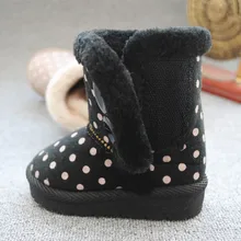

Children Cotton Dot Pattern Boots Kids Boots Cute Winter Warm Short Boots TPR Soft Sole Boots Children Outdoor Sports Footwear