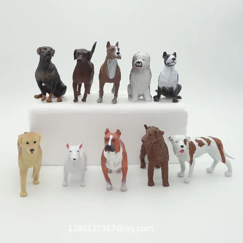 

10 pcs/set Animal Cute Dog Canis Familiaris Dachshund Golden Retriever American Pit Bull Airedale PVC Action Figure Toy OPP Q467