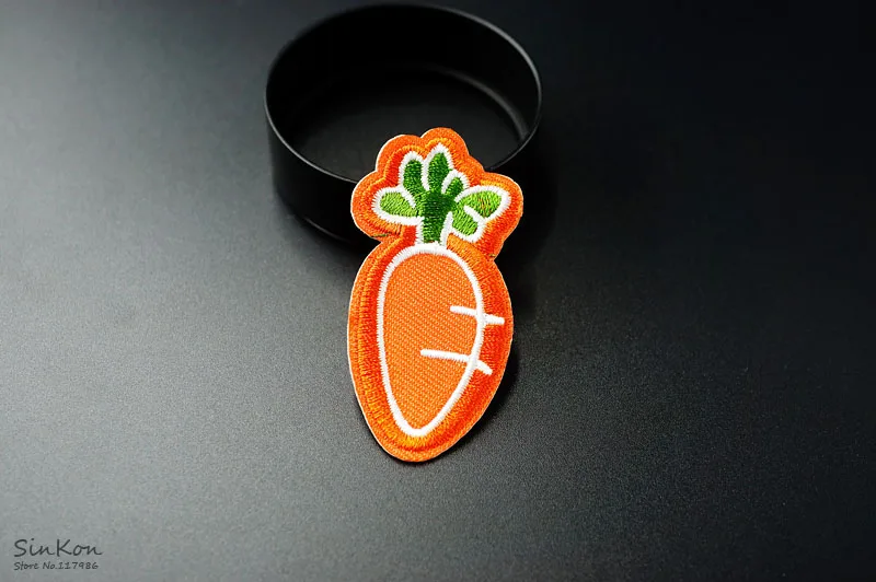 Морковка(Размер: 3,0X5,5 см) DIY тканевый значок вышитая аппликация швейная нашивка одежда наклейки одежда аксессуары