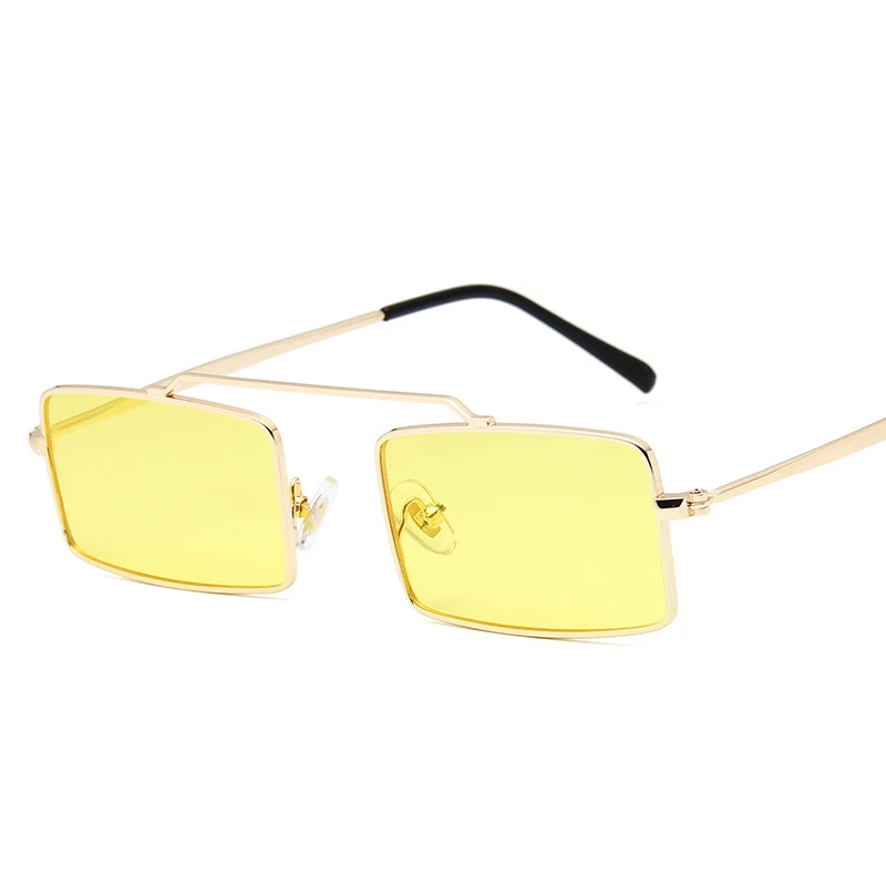 Xinfeite Солнцезащитные очки Ретро маленькая металлическая квадратная оправа личности красочные UV400 для отдыха на открытом воздухе солнцезащитные очки для мужчин и женщин X482 - Цвет линз: 4