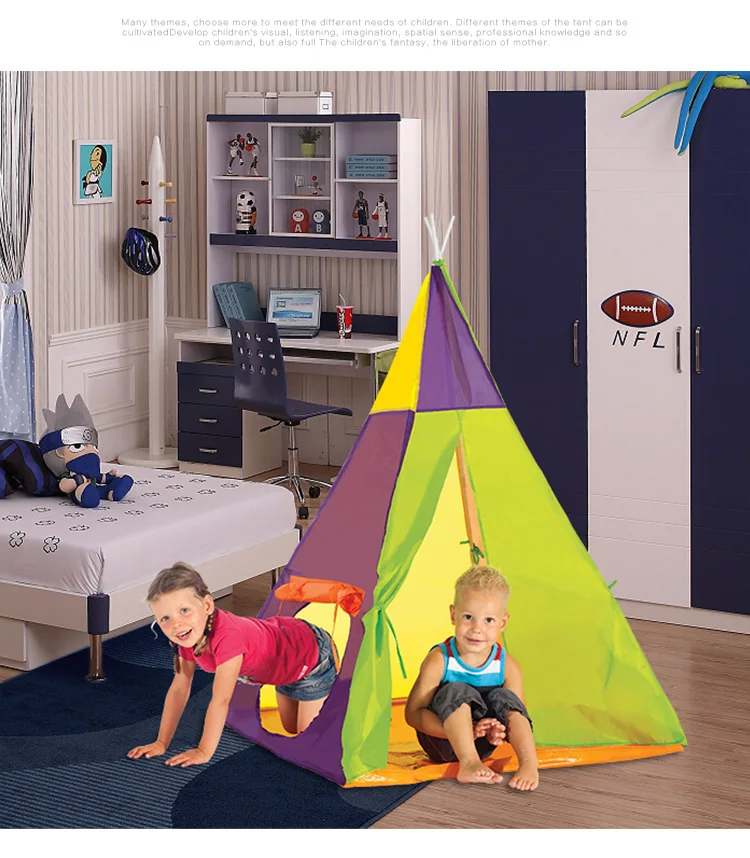 2 стиля Горячая натуральный индийский узор палатка для детей Teepees безопасность tipi портативный игровой домик для детей Крытый игры на открытом воздухе