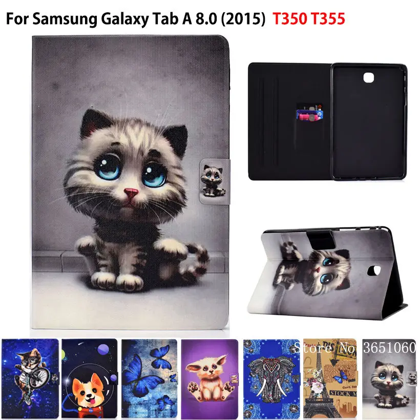 Умный чехол для Samsung Galaxy Tab A 8 0 2015 T350 T355 P350 P355 с милым котом силиконовый из