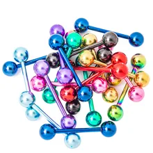 2 шт Летний стиль Горячая хирургическая сталь язык ниппель кольца 1,6*16 мм баров Tragus серьги, Надеваемые На ушной хрящ Украшения для тела мужчин и девочек