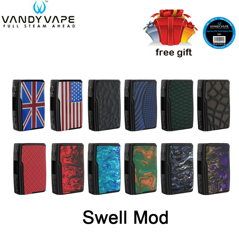 

Original Vandy Vape Swell Mod 188W Box Mod powered by dual 18650 batteries Fit Swell Tank waterproof PCBA Electronic Cigarette
