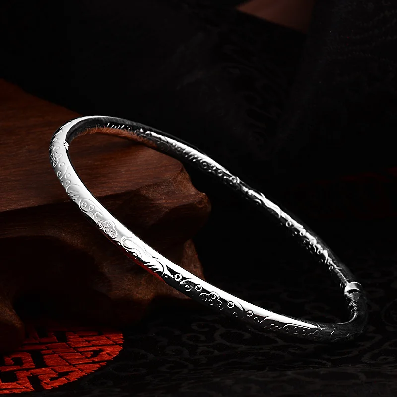 

QCOOLJLY Women Men Pulsera 1pc Chic Carved Flower Dot Superb Silver Color Cuff Wrap Bangle Bracelet Wholesale Cheap Custom Price