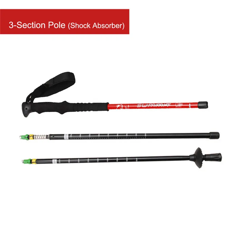 Aviation Aluminum Trekking Poles Walking Hiking stick cane Alpenstock 67-135cm Red Blue for climbing spring tour #2h11 (3)
