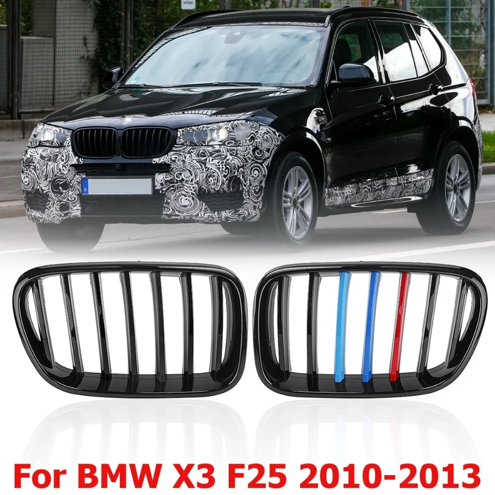 1 пара для BMW X3 F25 2011 2012 2013 передная решетка матовый блеск черный м Цвет Замена гоночные решетки