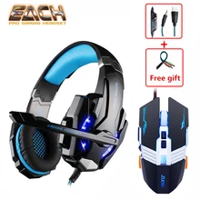 KOTION EACH G9000 3,5 мм Игровые наушники гарнитура наушники повязка с микрофоном светодиодный светильник для ноутбука планшета и мыши