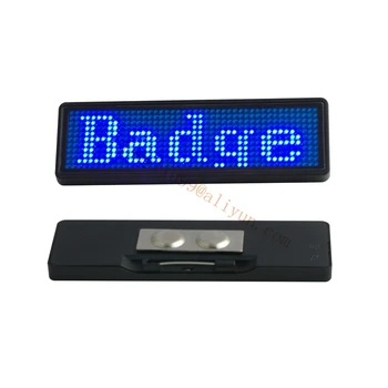 

1pc 44x11 pixels Led tag Colorful Rechargeable Led Scrolling Name Badge Moving Text Display Business Card Tag