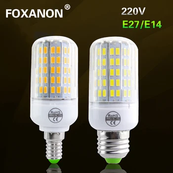 

Lampada E27 E14 Corn Led Bulb 5730 LED Light 220V CFL 7W 11W 12W 15W 18W 20W Have CE ROHS lamp 24 36 48 56 69 72Leds Lighting